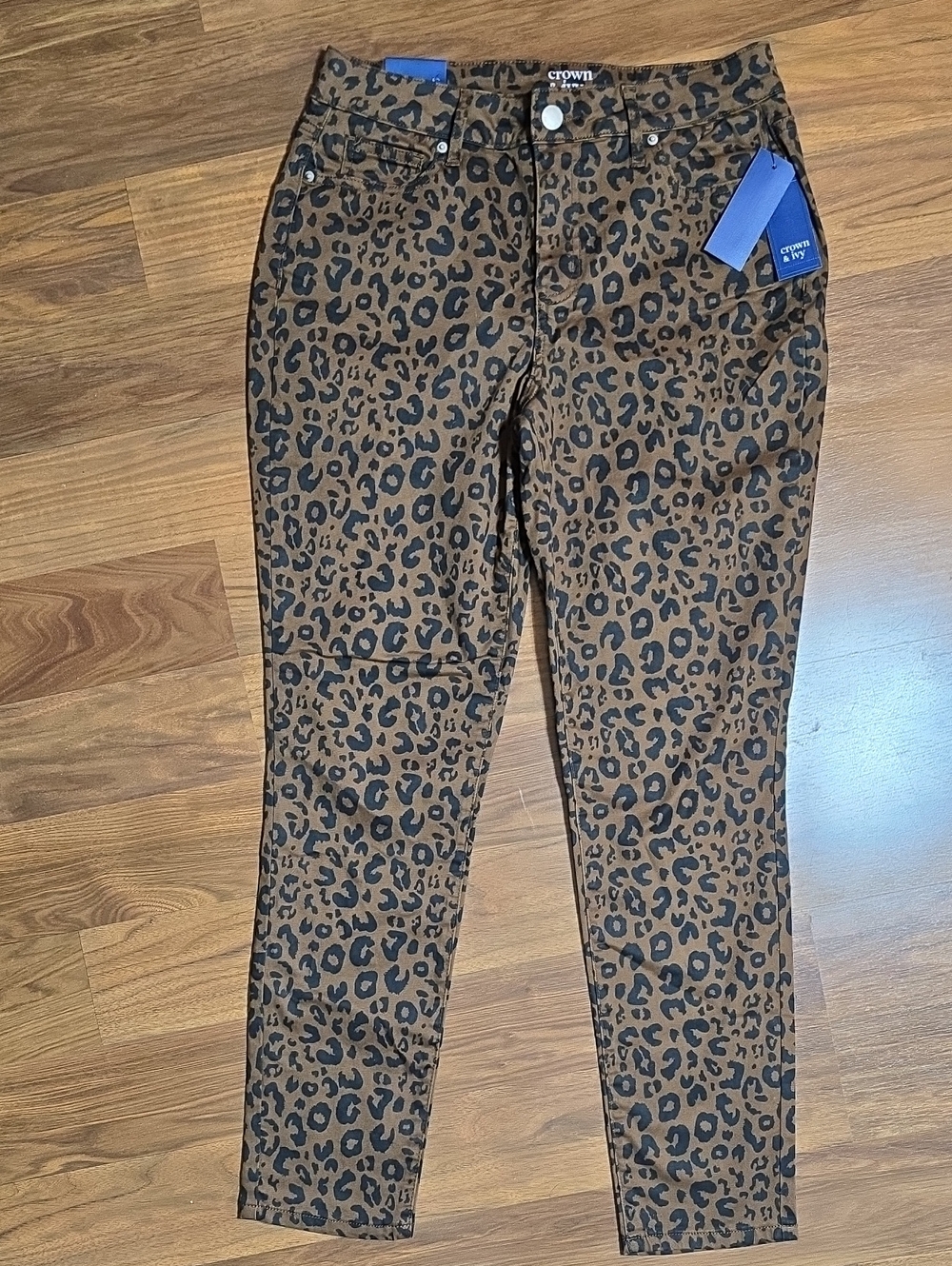 Crown & Ivy High Rise Skinny Leopard Pants